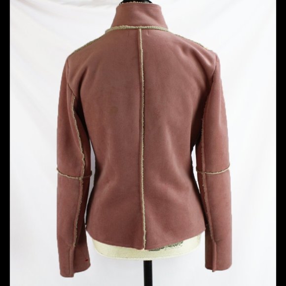 Anthropologie Pink Zippered Jacket By Velvet Long Sleeves - Picture 6 of 12